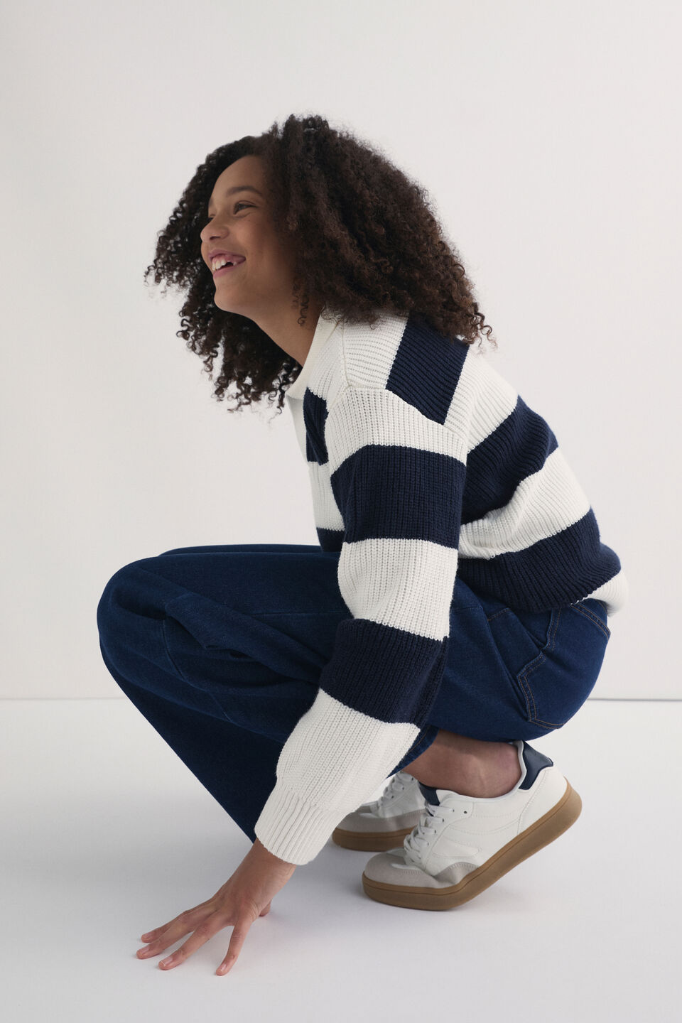 Polo Knit Sweater  New Navy
