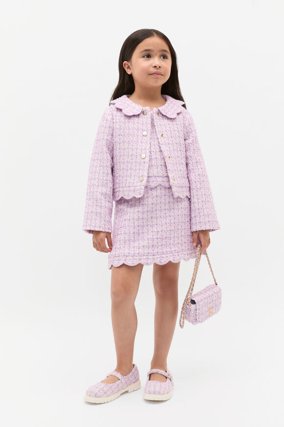Scallop Tweed Jacket  Soft Lilac  hi-res