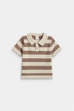 Stripe Knit Polo  Oat Marle  hi-res