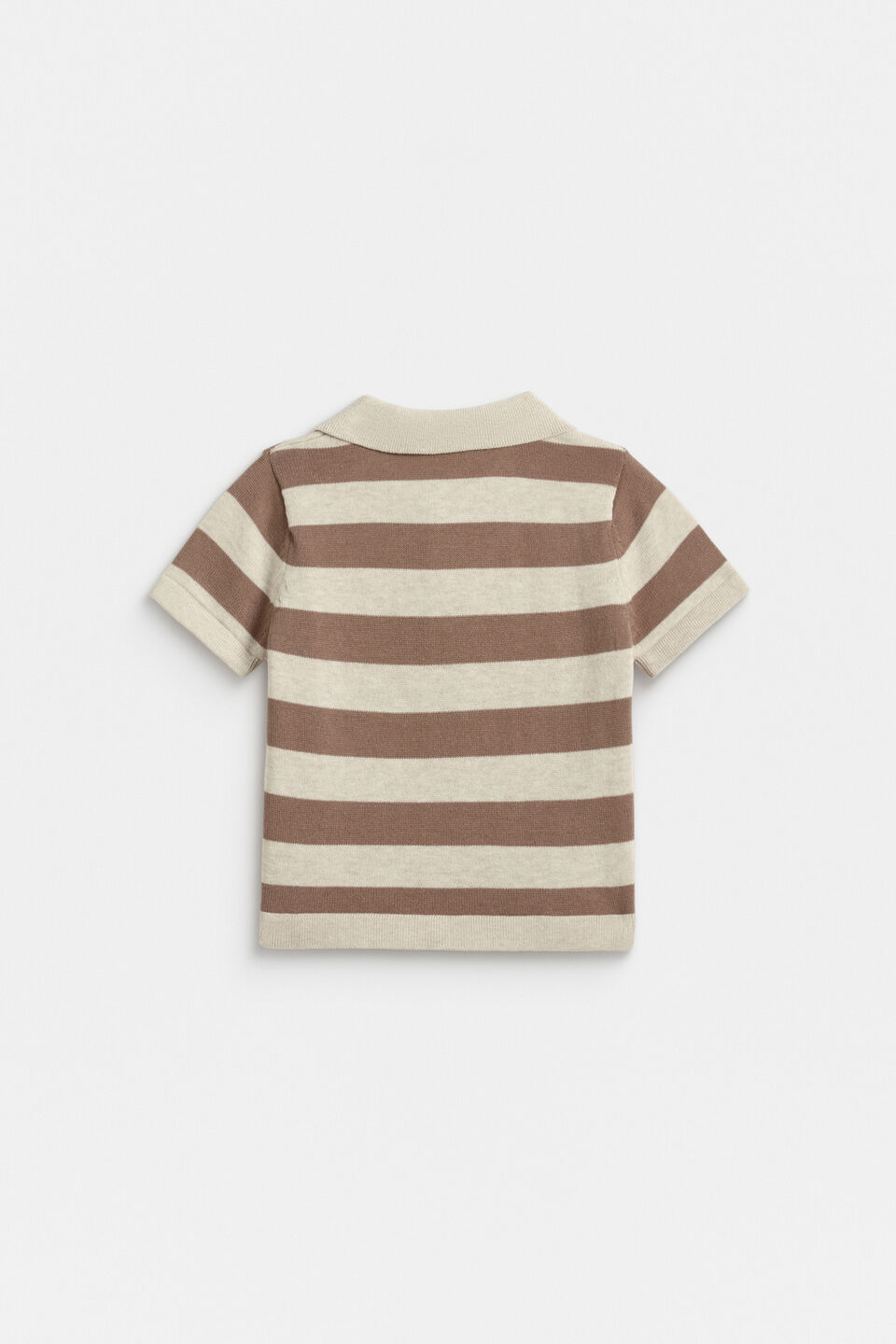 Stripe Knit Polo  Oat Marle