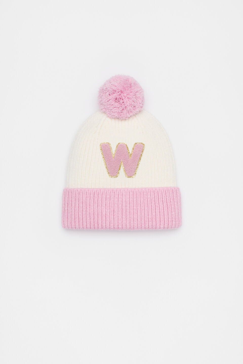 Colourblock Initial Beanie  W