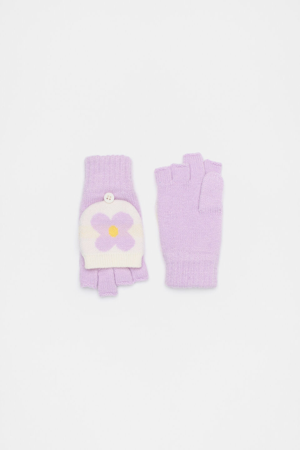 Flower Mittens  Soft Lilac