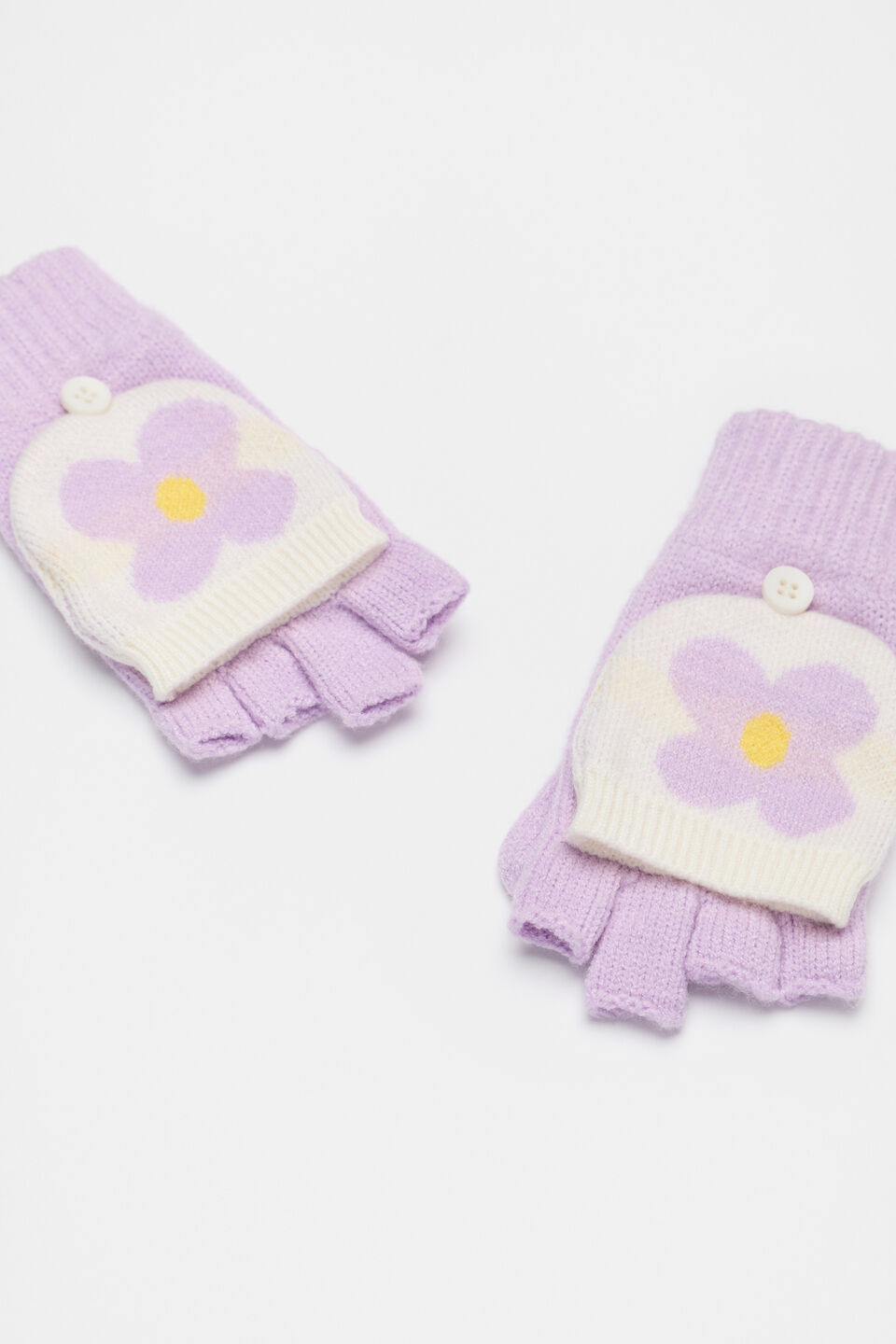 Flower Mittens  Soft Lilac