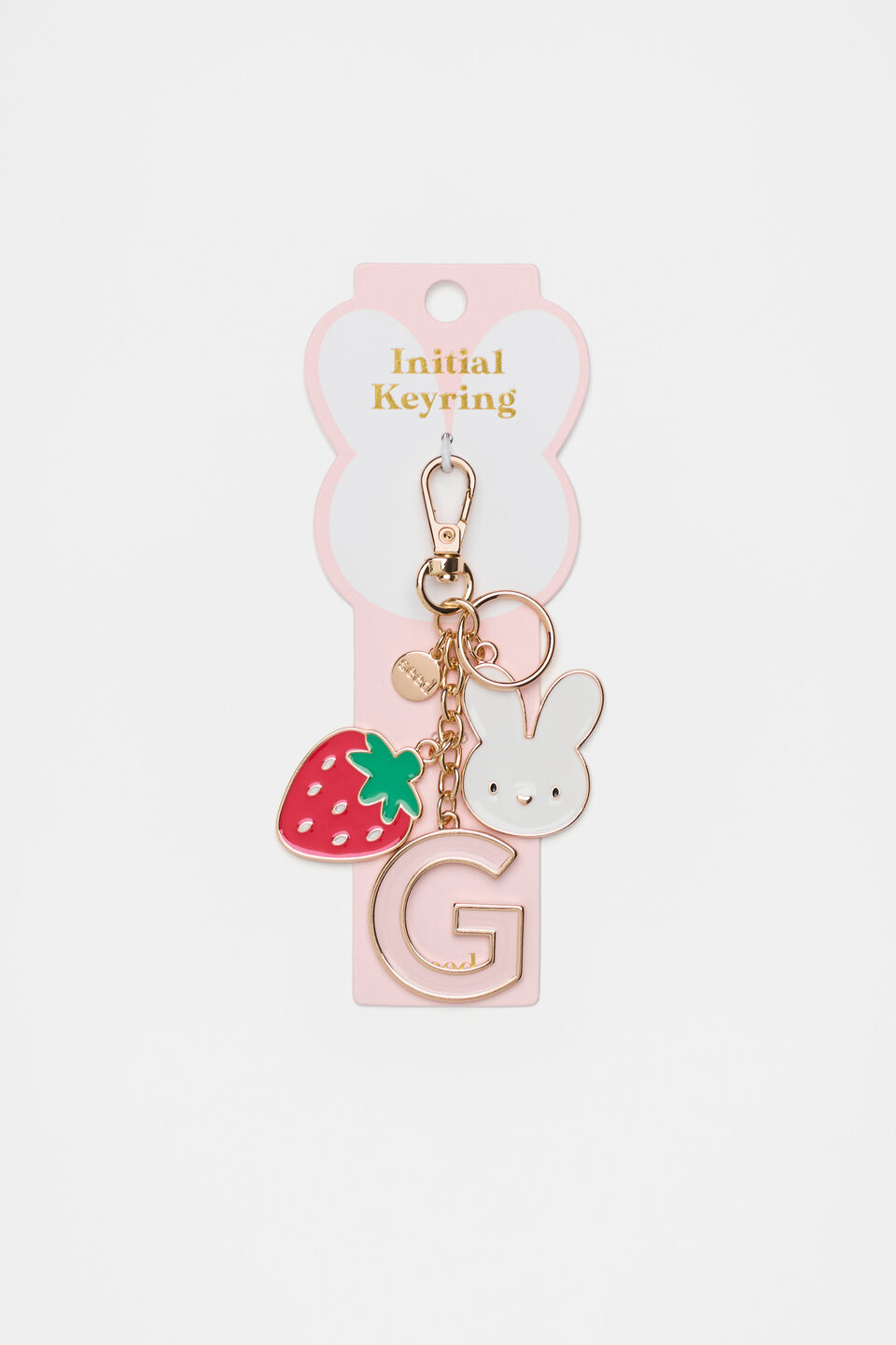 Bunny Initial Charm Keyring  G