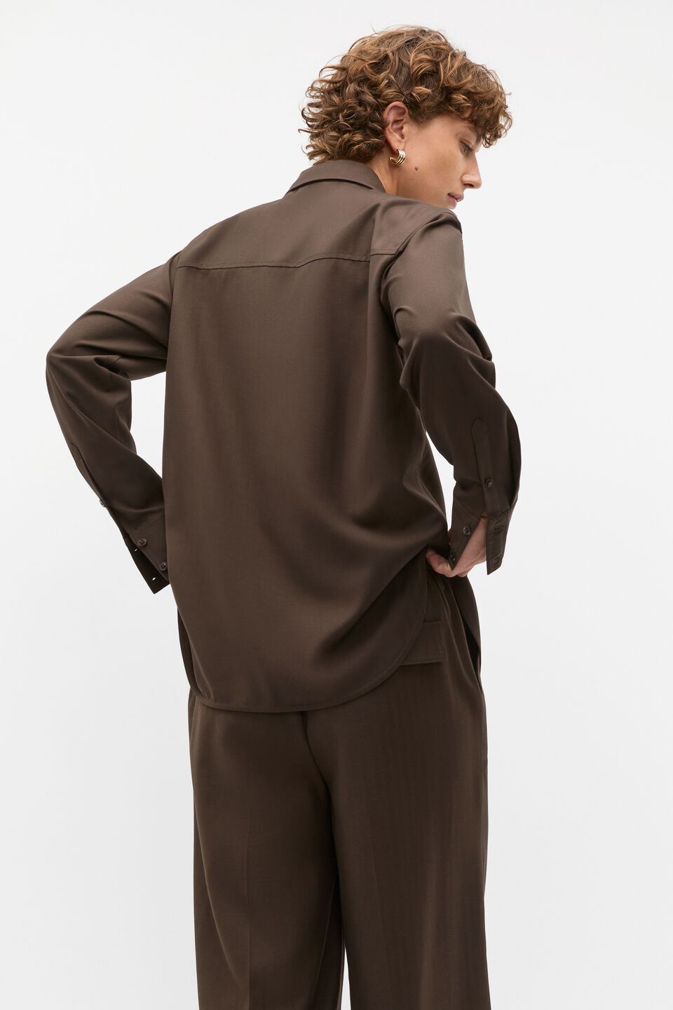 Soft Suiting Utility Shirt  Dark Espresso