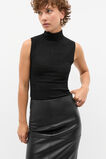 Textured Mock Neck Tank  Black  hi-res