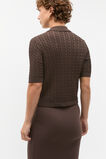 Crepe Knit Cable Cardigan  Dark Espresso  hi-res