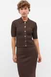 Crepe Knit Cable Cardigan  Dark Espresso  hi-res