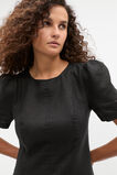 Linen Fit And Flare Mini Dress  Black  hi-res