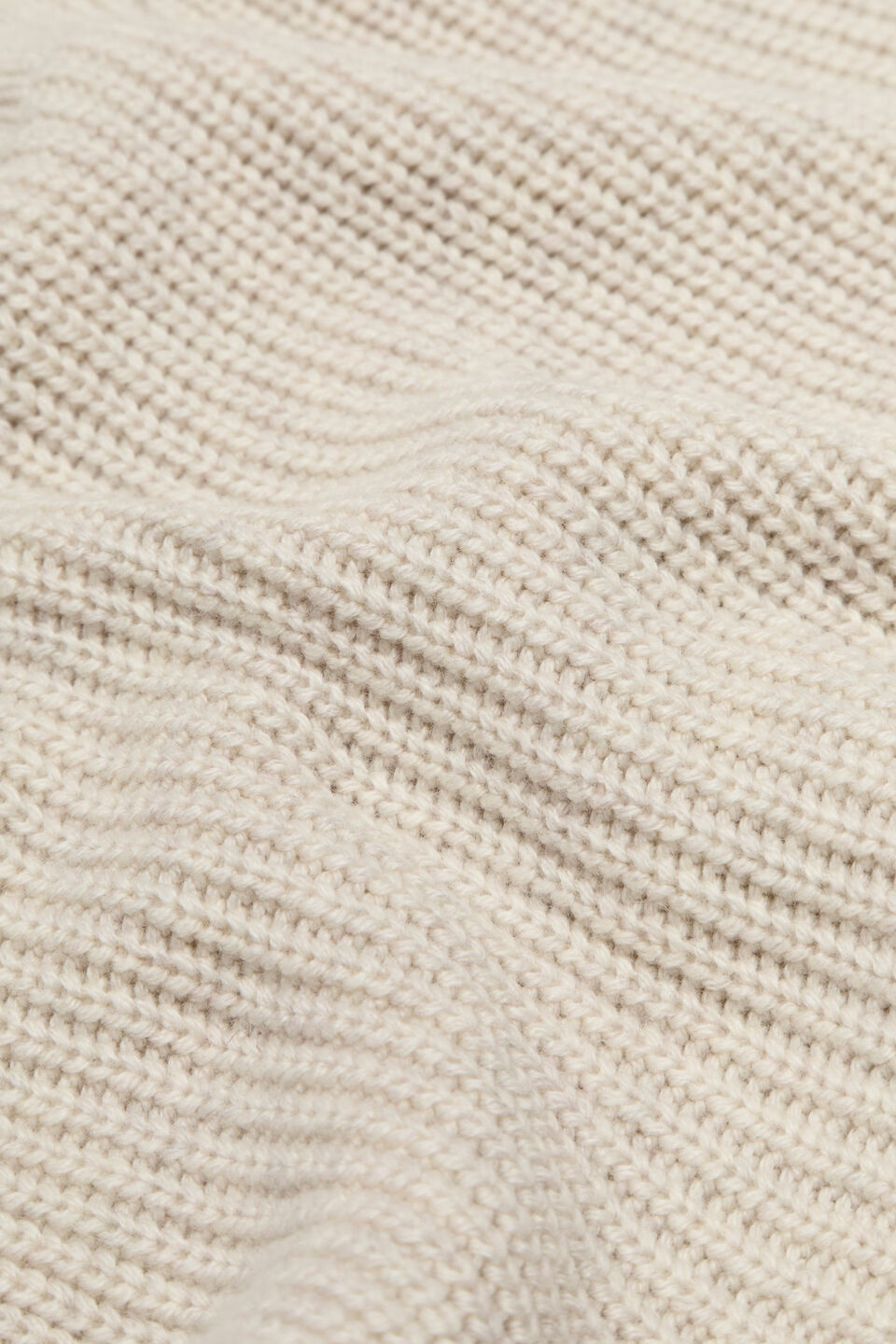 Rib Knit Collar Bib  Oat Marle