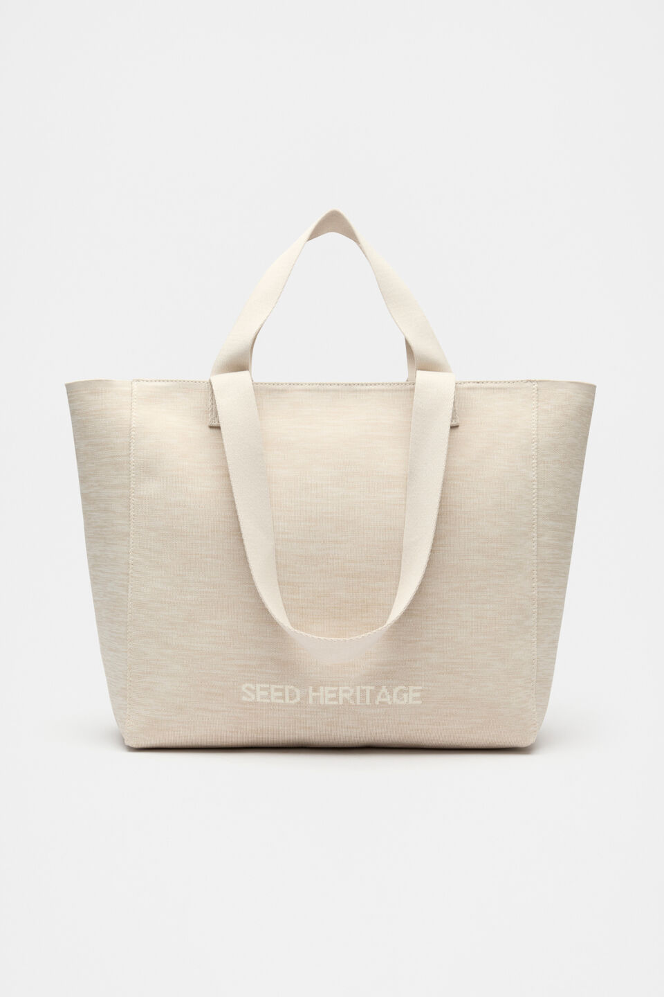 Knit Logo Tote  Oat