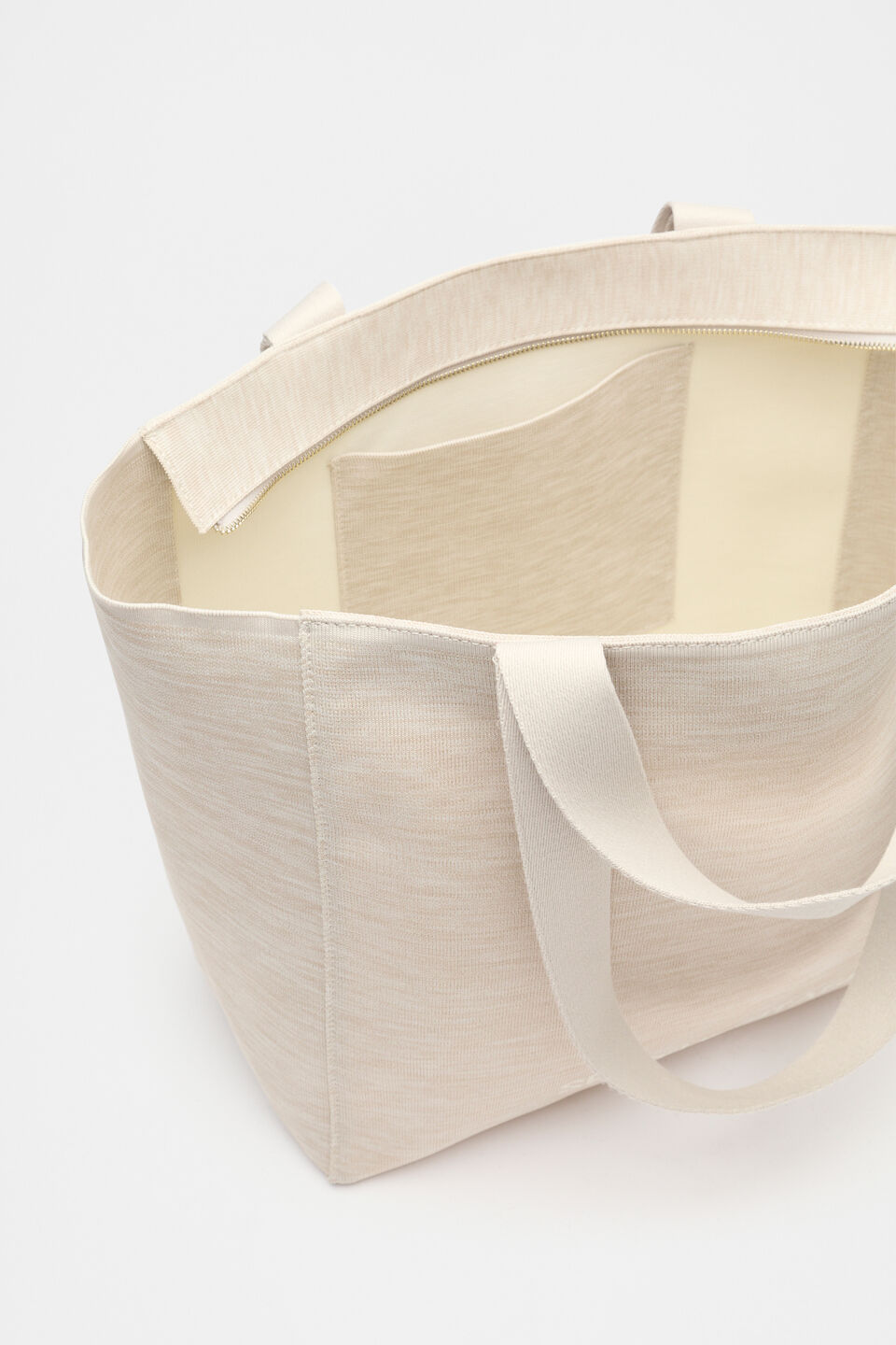 Knit Logo Tote  Oat