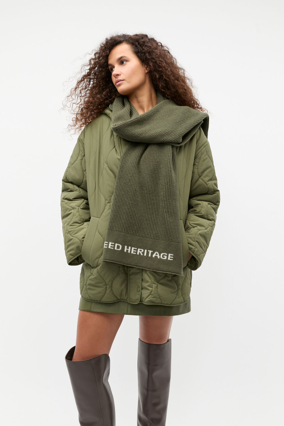Rib Knit Logo Scarf  Rainforest
