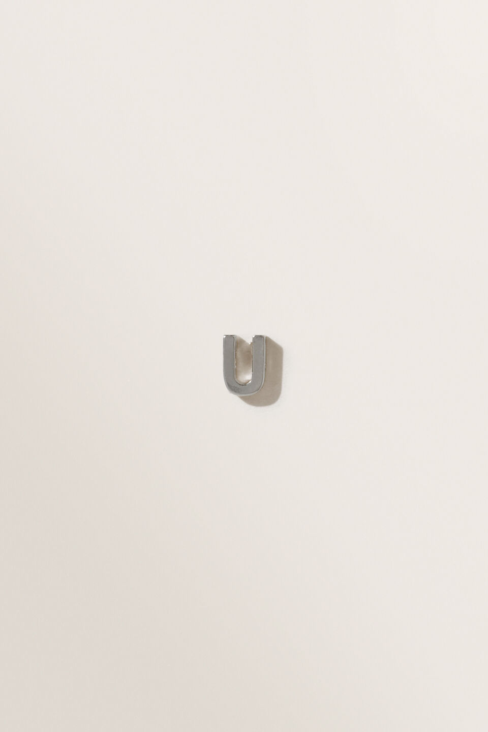 Silver Initial Charm  U