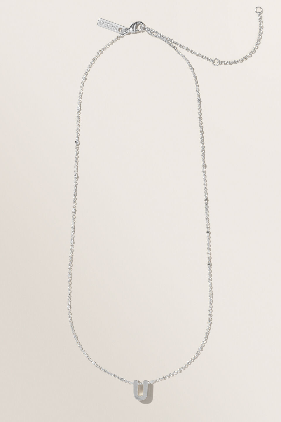 Silver Initial Charm  U
