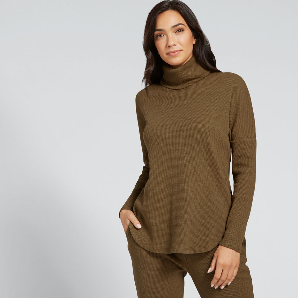 Roll Neck Waffle Top  