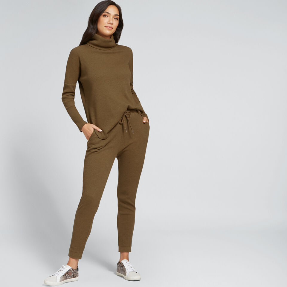 Roll Neck Waffle Top  