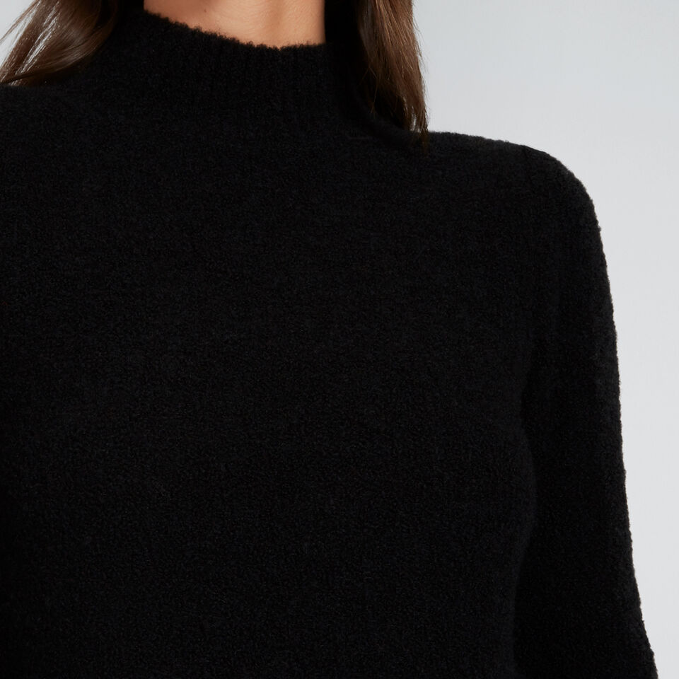 Mock Neck Boucle Knit  