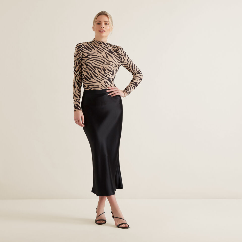 Mesh Zebra Print Top  