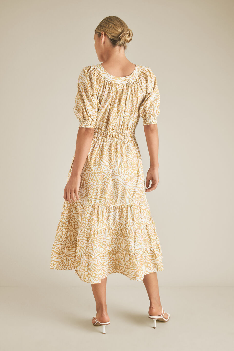 Spliced Animal Poplin Dress  