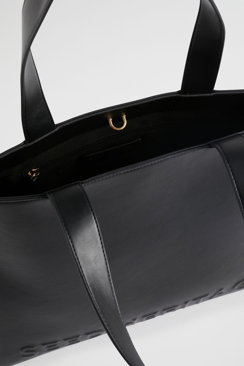 Logo Detail Tote  Black