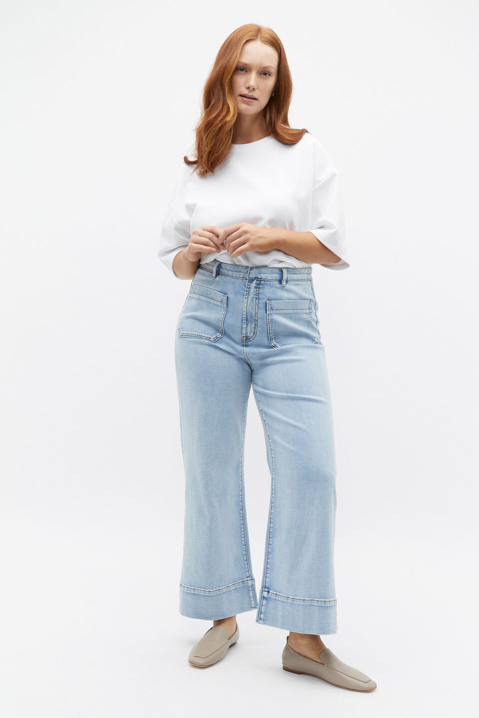 Core Wide Leg Pocket Jean  Pacific Wash