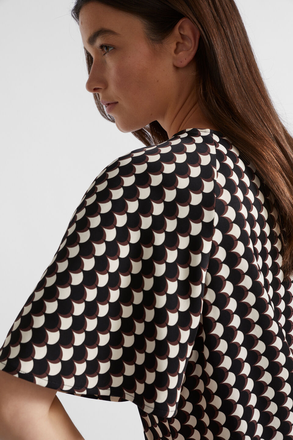 Geo Twill Mini Dress  Deep Raisin Geo