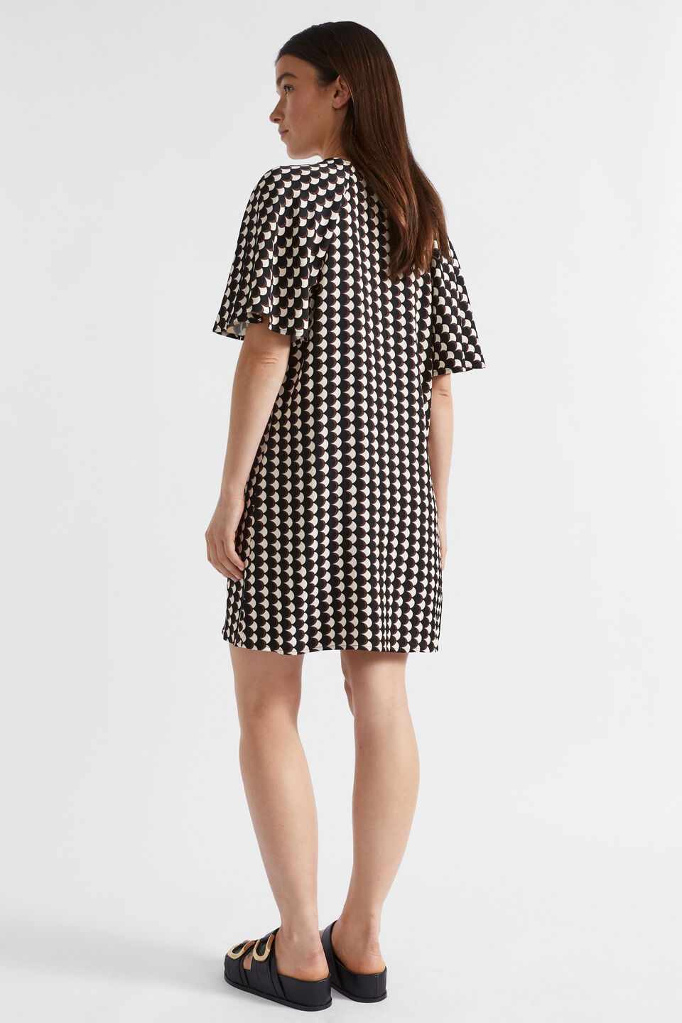 Geo Twill Mini Dress  Deep Raisin Geo
