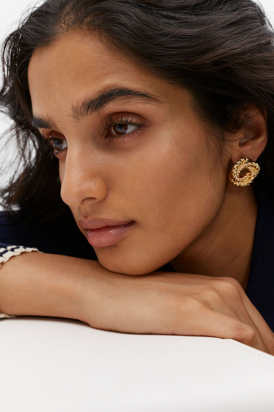 Rope Chain Stud  Gold