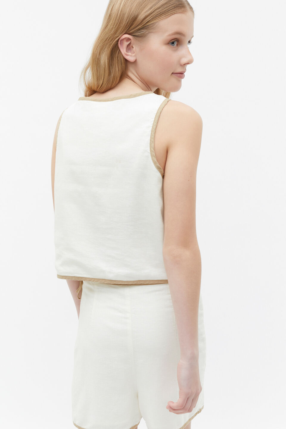 Button Down Top  Marshmallow