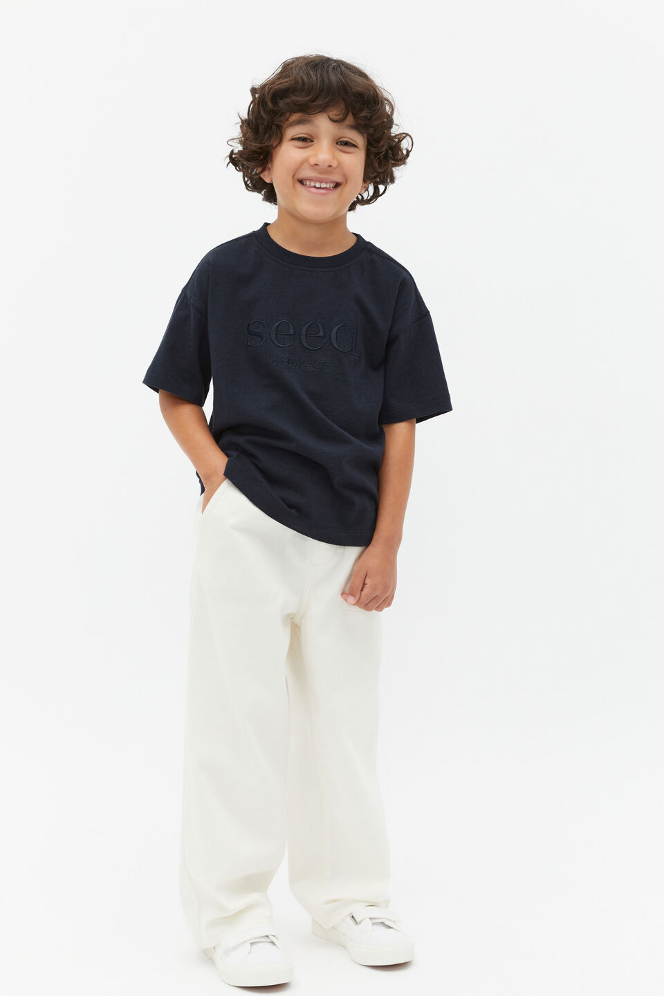Core Oversized Logo Tee  Midnight Blue