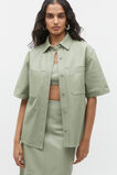 Leather Short Sleeve Shirt  Pale Olive  hi-res