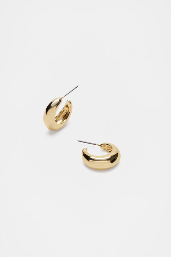 Small Curved Hoop  Gold  hi-res