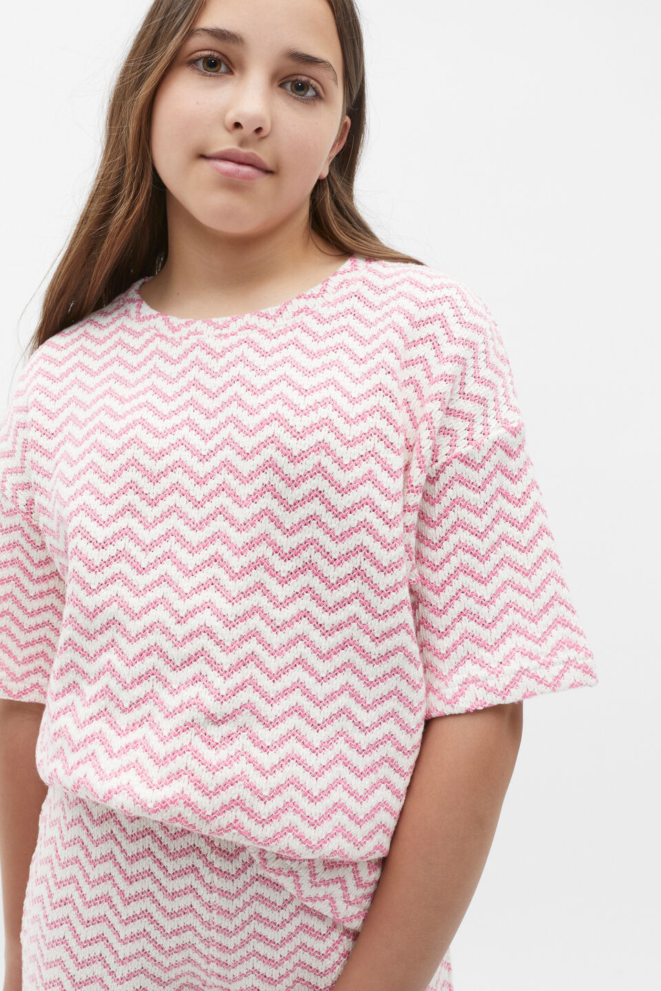 Zig Zag Tee  Aurora Pink