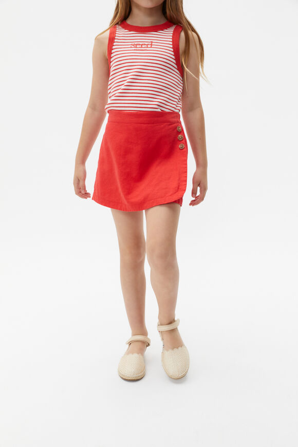 Button Skort  Strawberry Red  hi-res