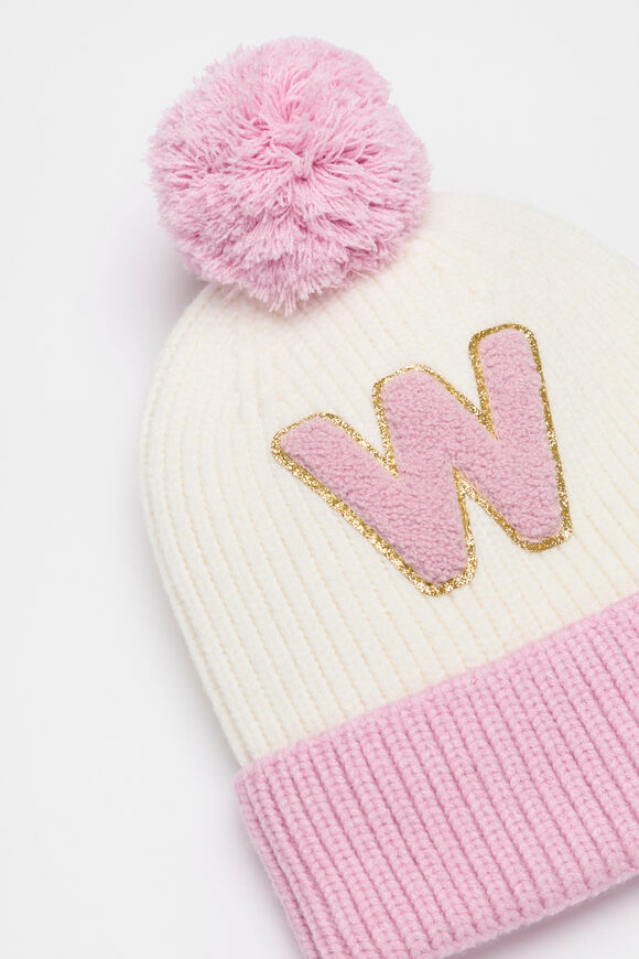 Colourblock Initial Beanie  W  hi-res