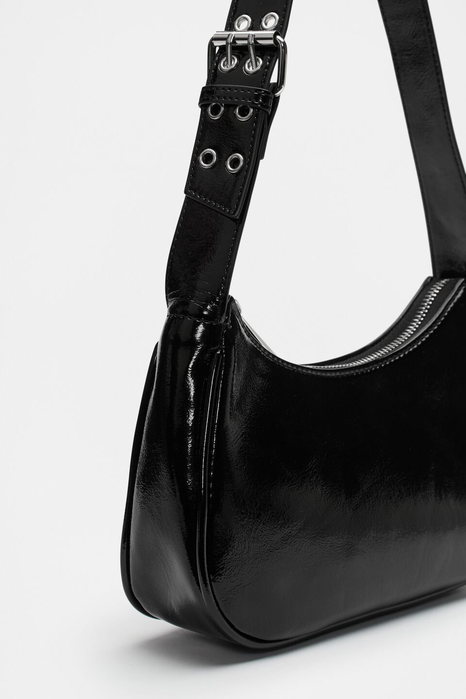 Eyelet Shoulder Bag  Black