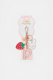 Bunny Initial Charm Keyring  P  hi-res