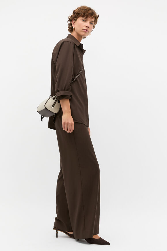 Elastic Waist Trouser  Dark Espresso  hi-res