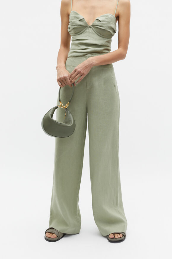 Core Linen Waisted Pant  Pale Olive  hi-res