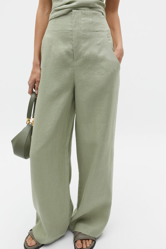Core Linen Waisted Pant  Pale Olive  hi-res