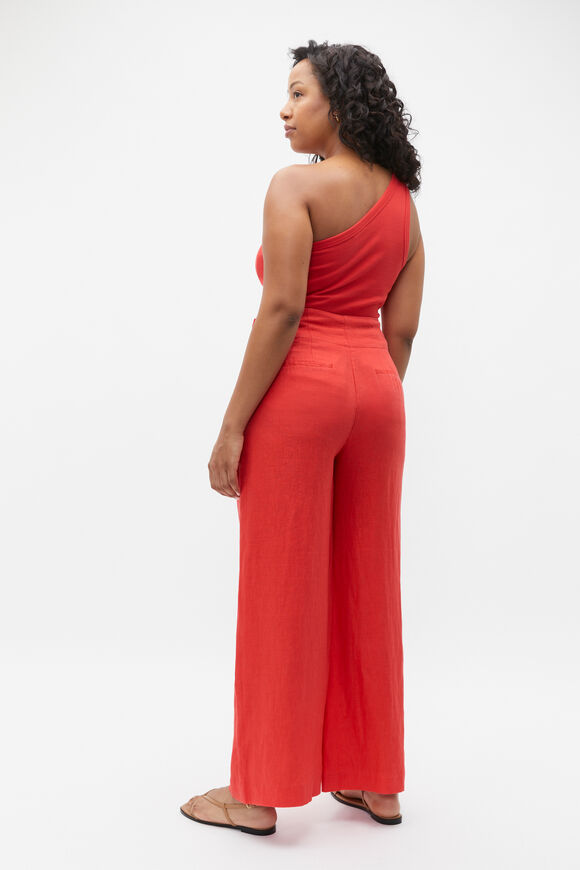 Core Linen Waisted Pant  Strawberry Red  hi-res