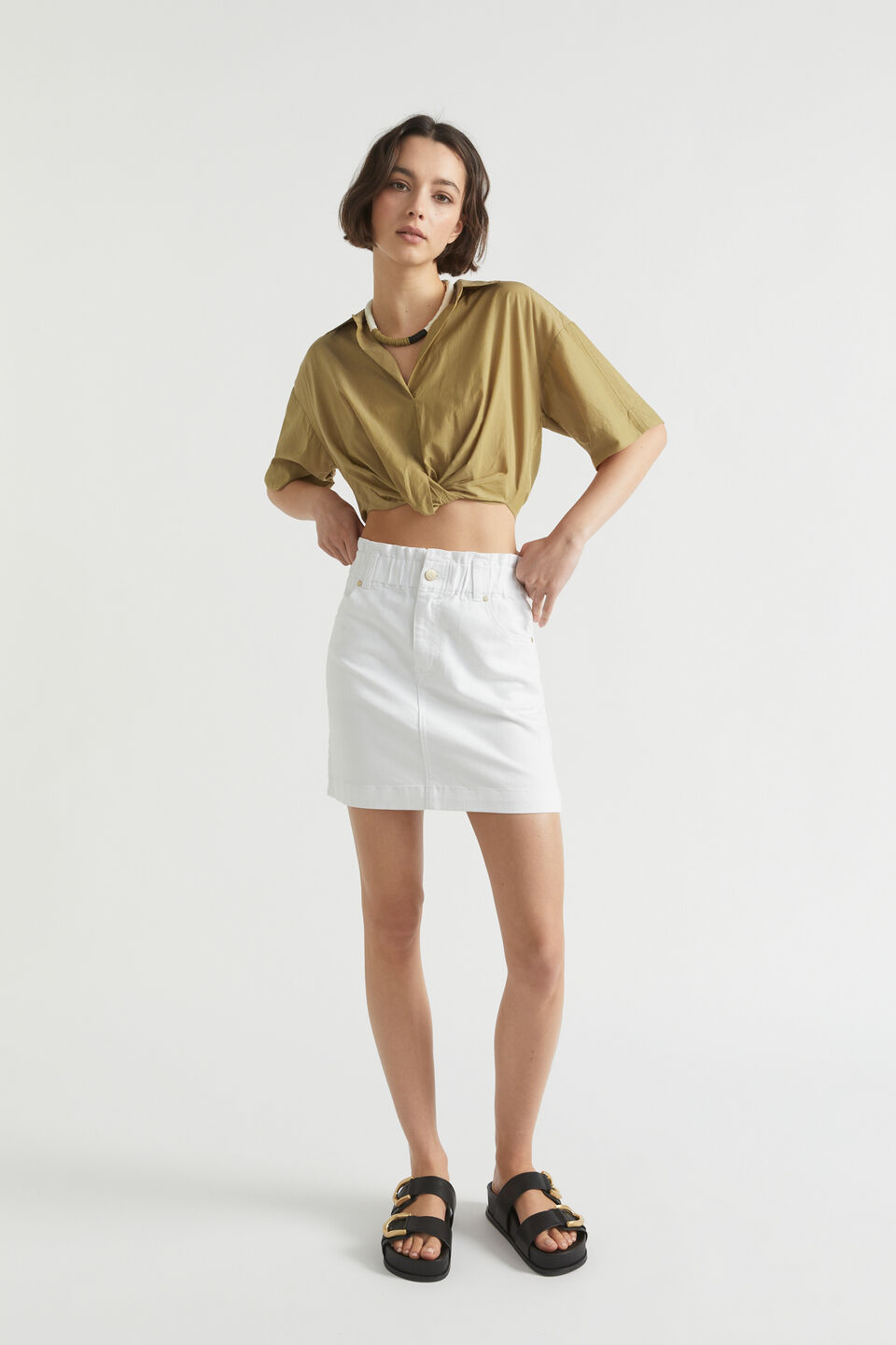 Voile Tuck Hem Shirt  Deep Bronze