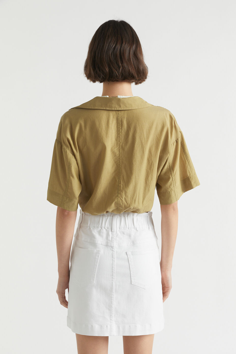Voile Tuck Hem Shirt  Deep Bronze