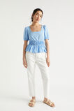 Square Neck Ruched Tee  Bluebell  hi-res