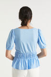 Square Neck Ruched Tee  Bluebell  hi-res