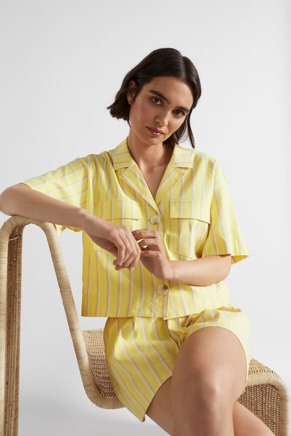 Multi Stripe Overshirt  Lemon Drop Stripe  hi-res