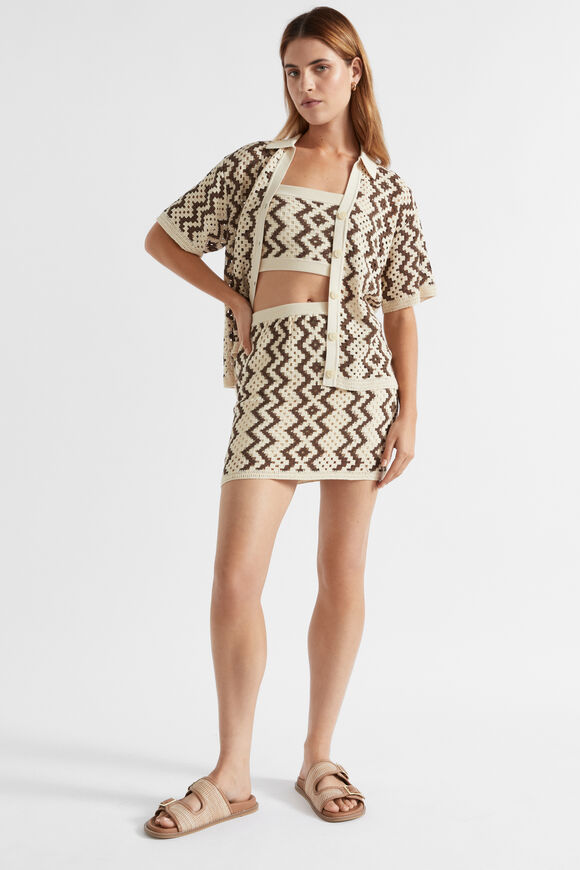 Crochet Knit Shirt  Multi  hi-res