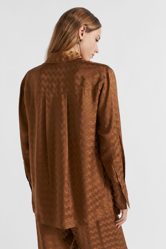 Jacquard Button Down Shirt  Spice  hi-res