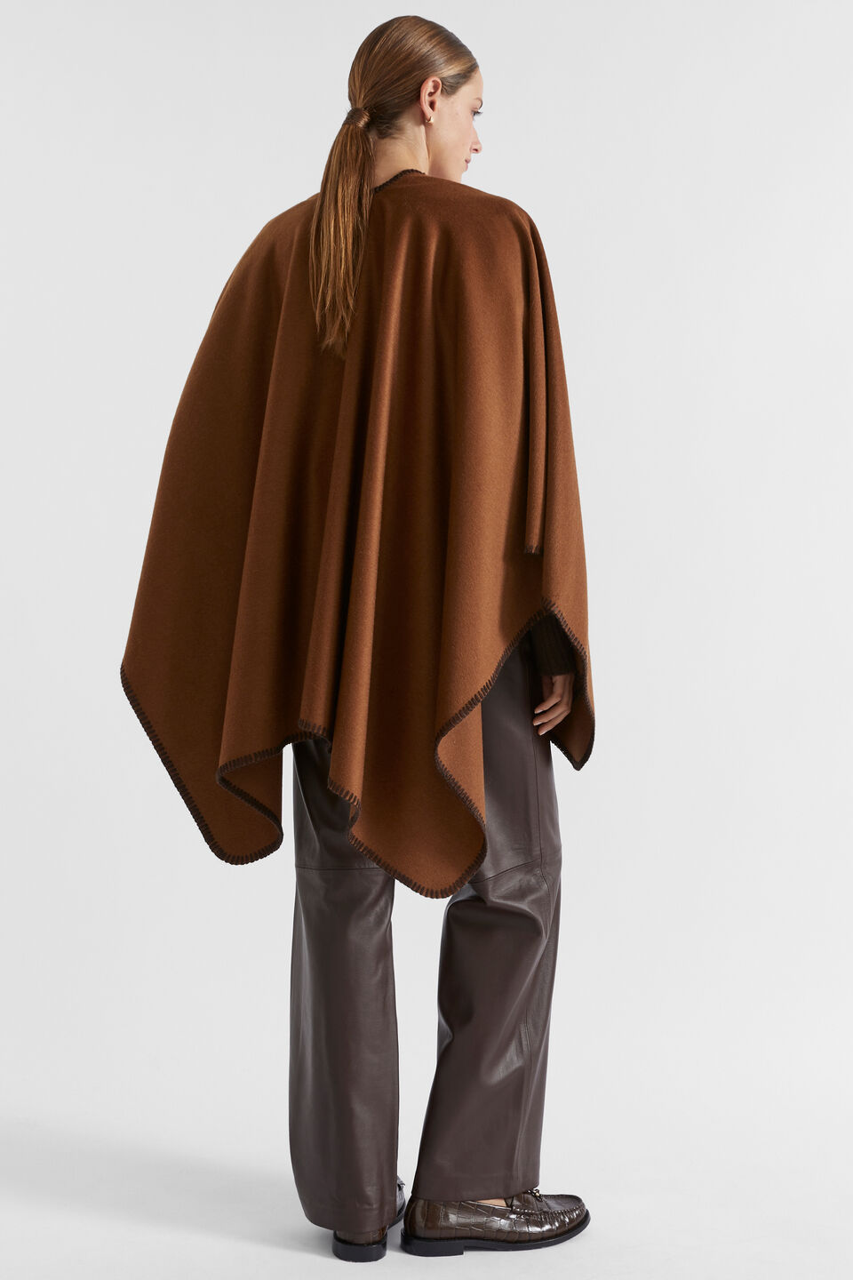 Blanket Stitch Poncho  Spice